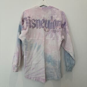 Disney Disneyland pastel tie-dye logo spellout long sleeve park merch shirt XS